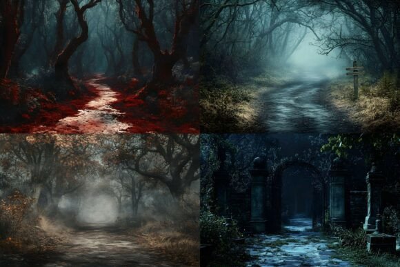 Download Haunted Forest Photo Backgrounds - Premium Bundle