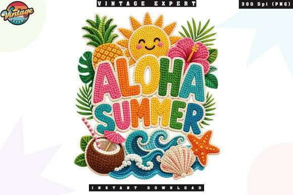 Download Aloha Summer Beach Vibes Crochet PNG - Vibe Collection