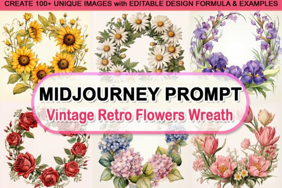 Download Editable Prompt - Vintage Flower Wreath - Premium Resources