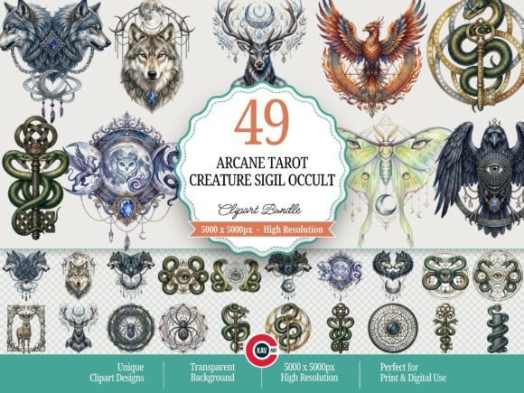 Download Arcane Tarot Creature Sigil Occult PNGs - Premium Resources