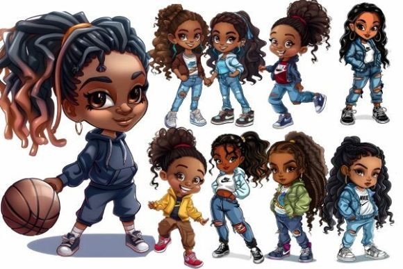 Download African American Chibi Girls - Girls Collection