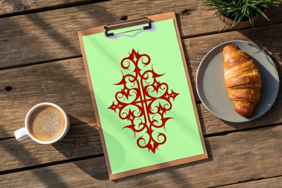 Download Ornate Red Gothic Flame-Vine Symbol - Premium Resources